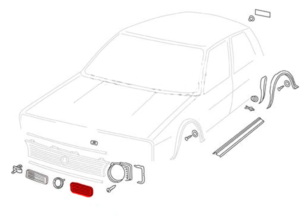 Lower front grille Golf 1