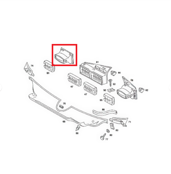 Mercedes 190 W201 RIGHT Frame ventilation grille