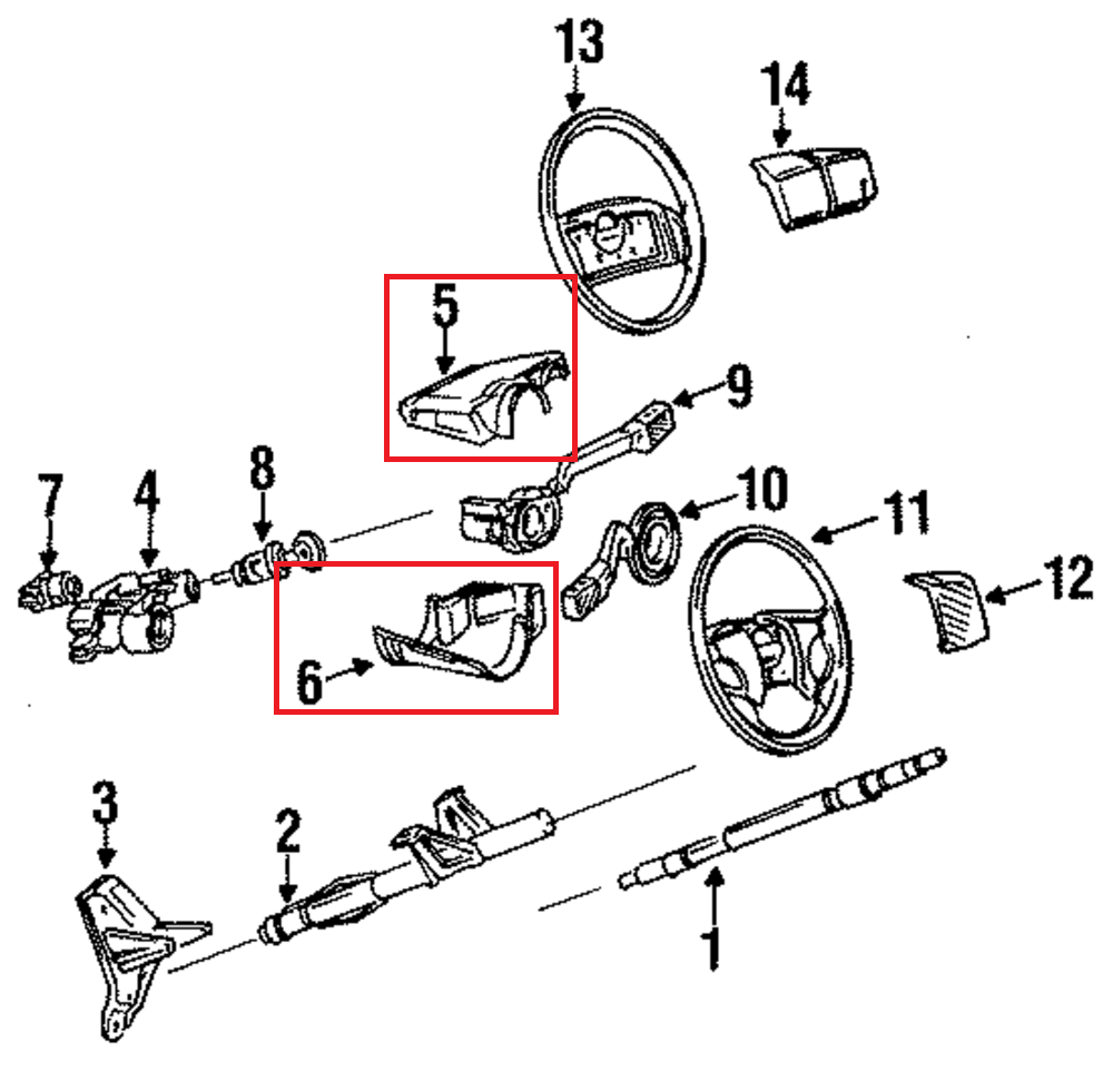 Volkswagen Golf Jetta MK3 Steering column Trim Cover