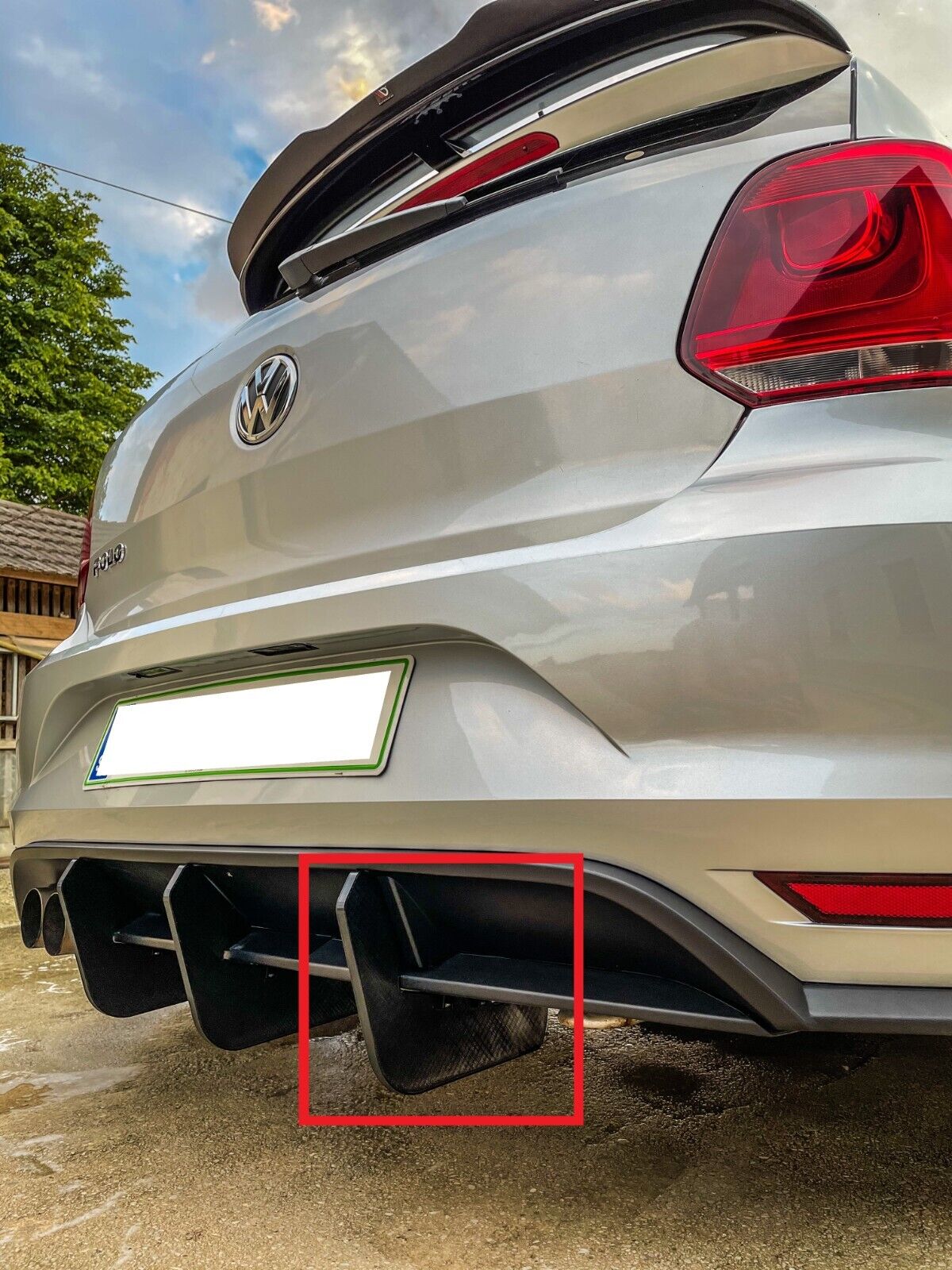 3x Rear Bumper Diffuser Spoiler Lip For Volkswagen VW Polo GTI/Look 2011-2018