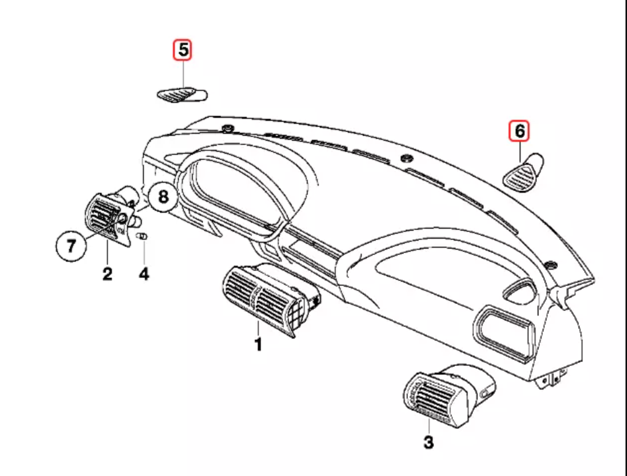 BMW E36 Z3 96-02 Left and Right Side Dash Air Vent NEW OEM Look